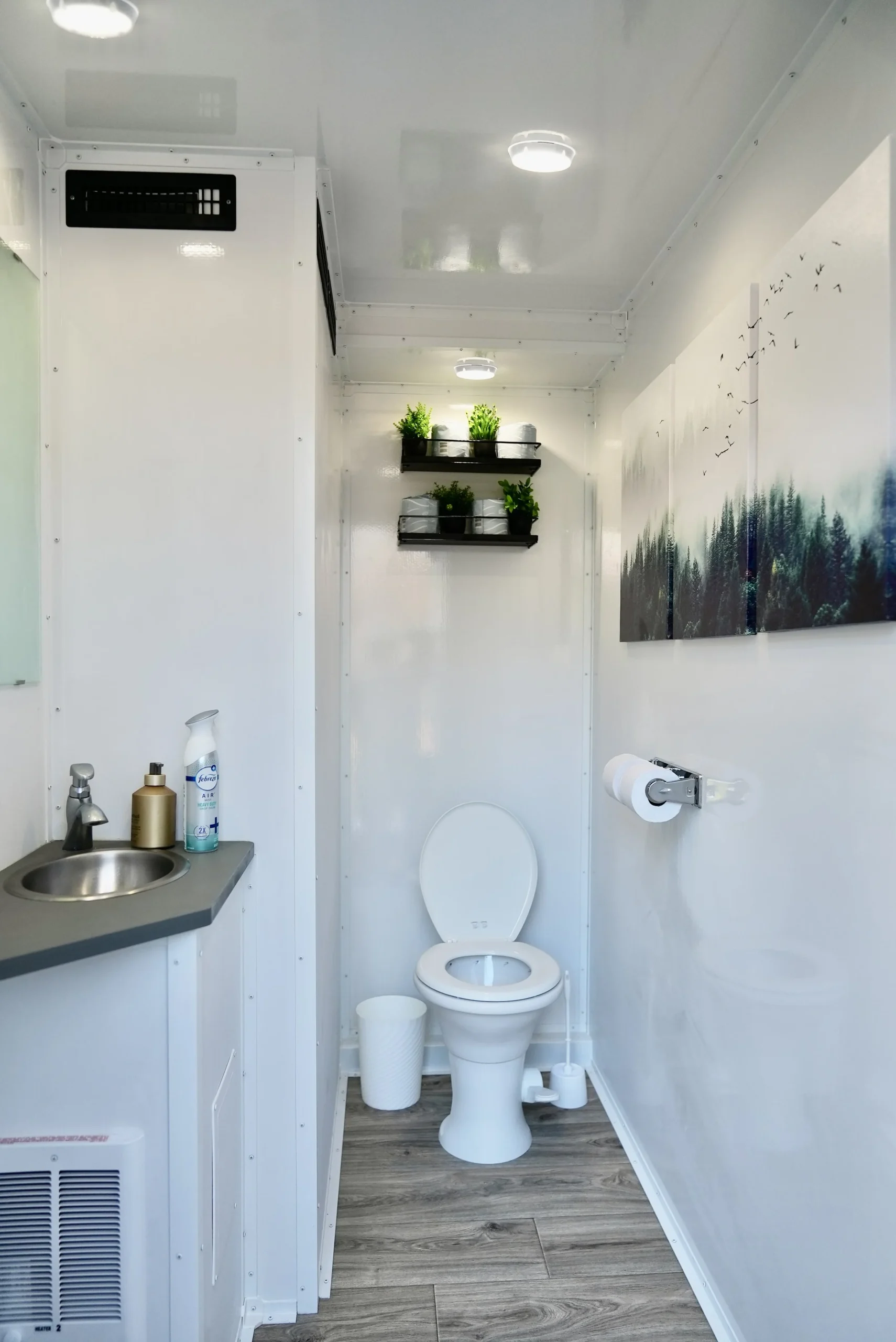 2-Stall Lux restroom trailer interior